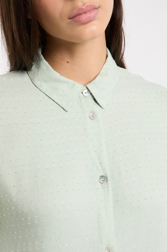 Chemise de pyjama manches longues satin&eacute;e;${refinementColor}