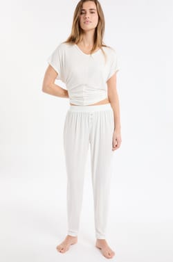  Pantalón de pijama liso;${refinementColor}