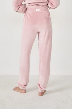 Velvet-effect pyjama trousers;${refinementColor}