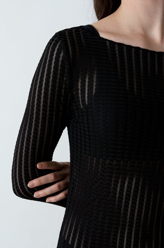 Nuisette longue rayures transparentes;${refinementColor}