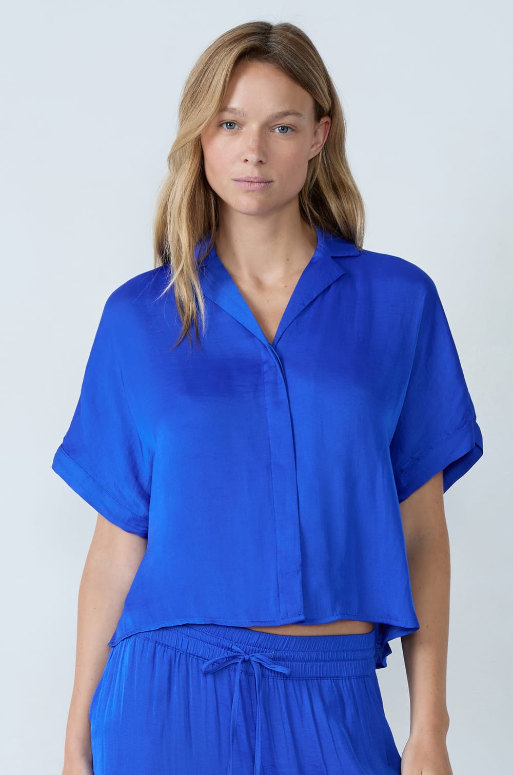 Short-Sleeved Pajama Shirt;${refinementColor}