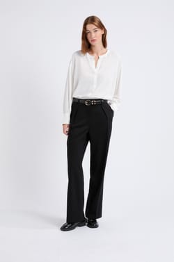 Chemise à manches longues en crepe;${refinementColor}
