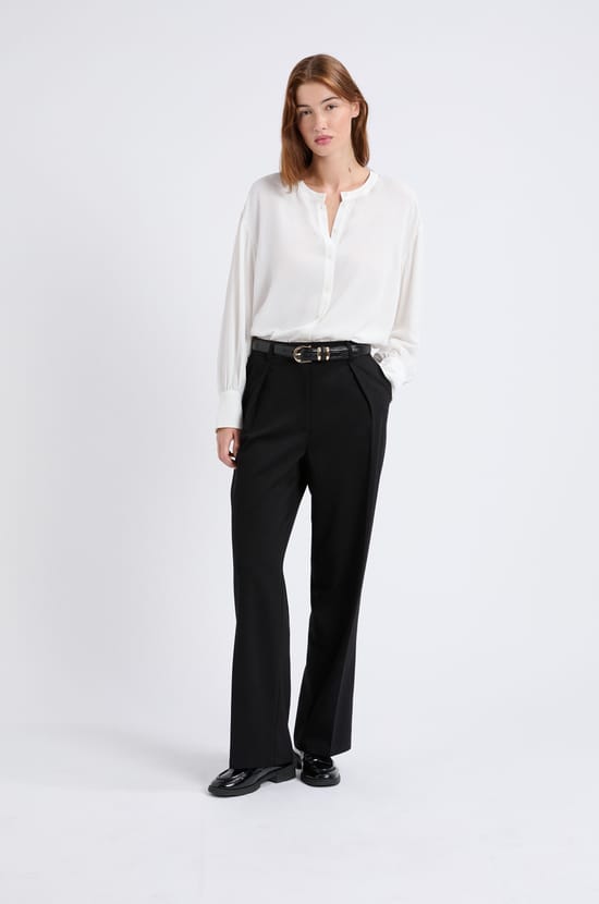 Chemise à manches longues en crepe;${refinementColor}