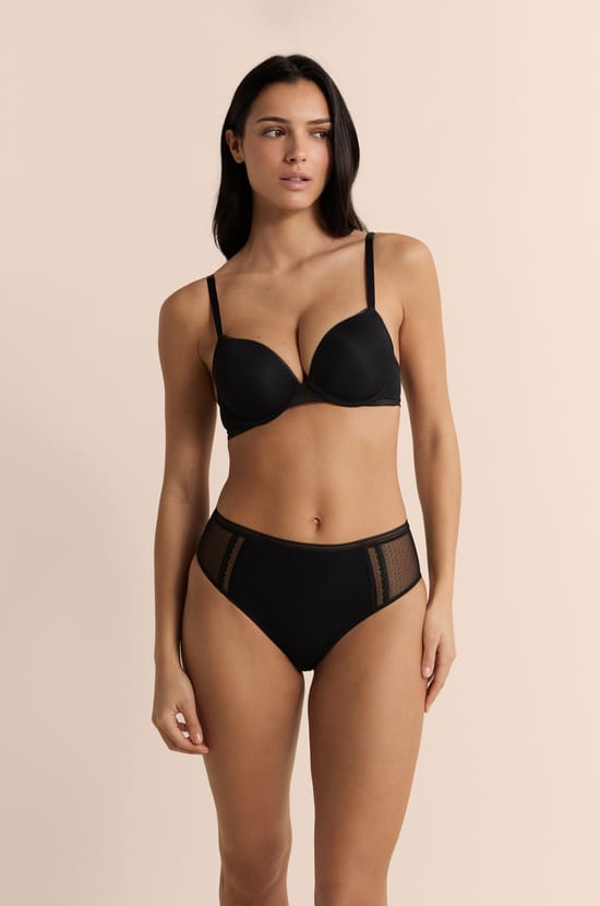 Culotte midi avec d&eacute;tails en dentelle;${refinementColor}