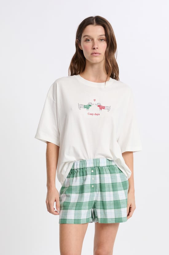 T-shirt en coton à motifs chiens;${refinementColor}