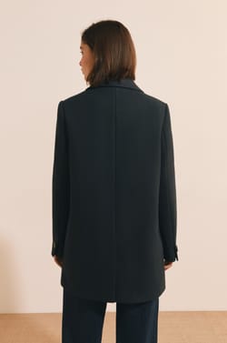 Manteau mi-long crois&eacute; avec laine;${refinementColor}