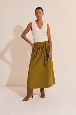 Jupe longue en coton;${refinementColor}