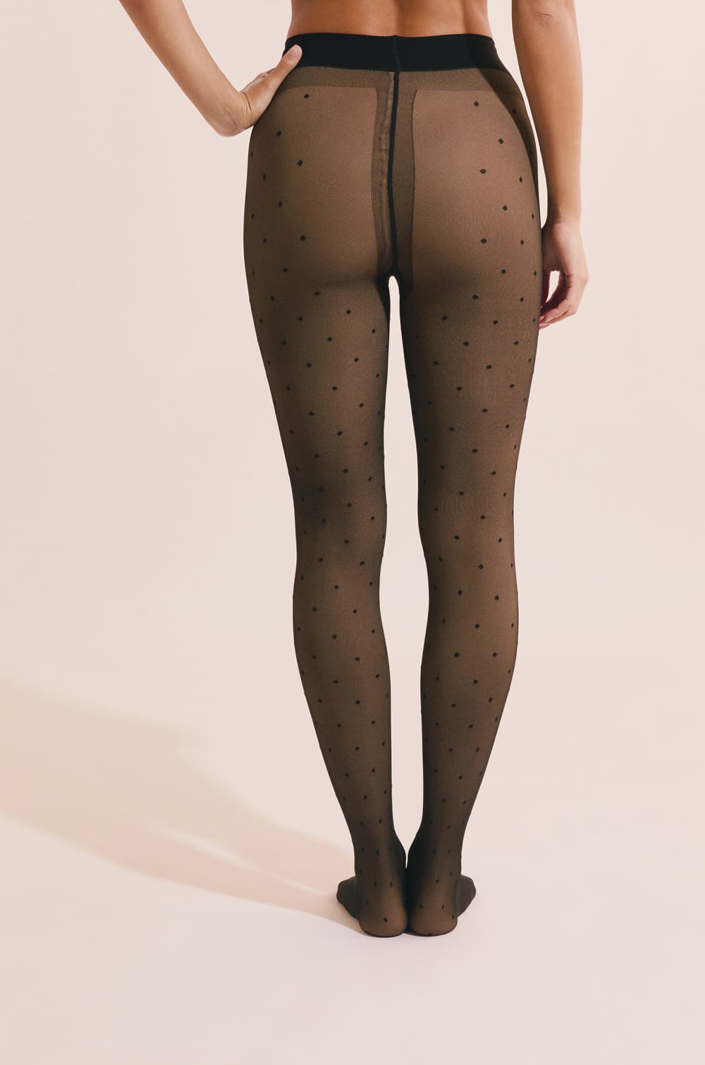 Collant semi-opaque &agrave; pois;${refinementColor}