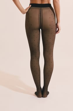 Collant semi-opaque &agrave; pois;${refinementColor}