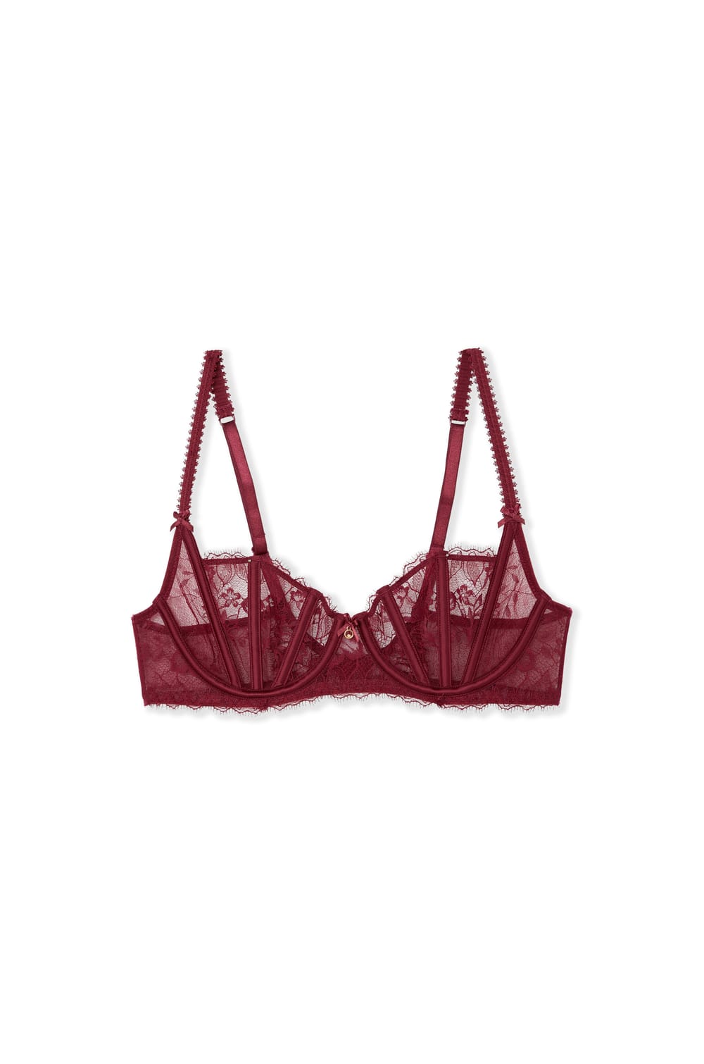 Balconette Bra in Tulle and Satin;${refinementColor}