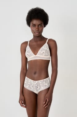 Wireless Lace Triangle Bra;${refinementColor}