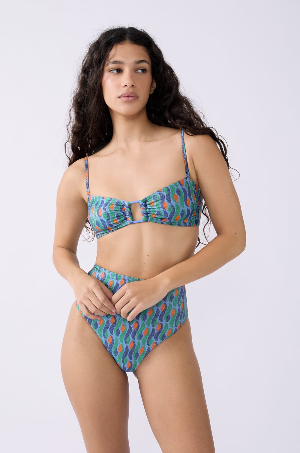 Bandeau haut de maillot pailleté;${refinementColor}