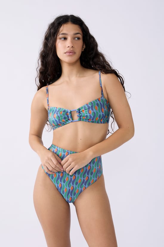 Sequined Bandeau Bikini Top;${refinementColor}