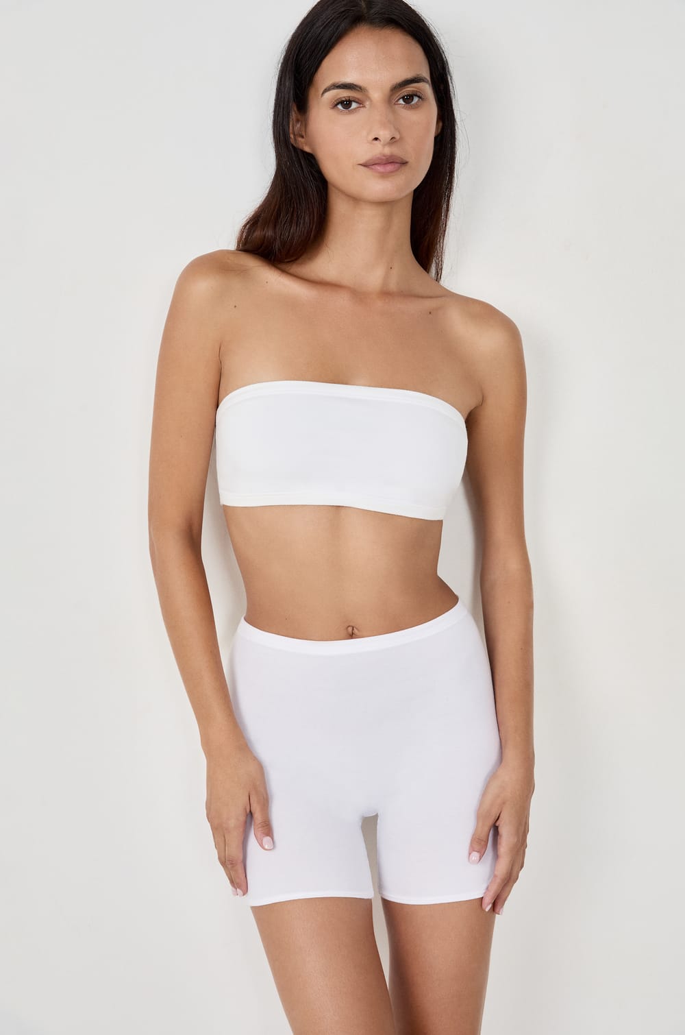 Short cycliste en coton biologique extensible;${refinementColor}