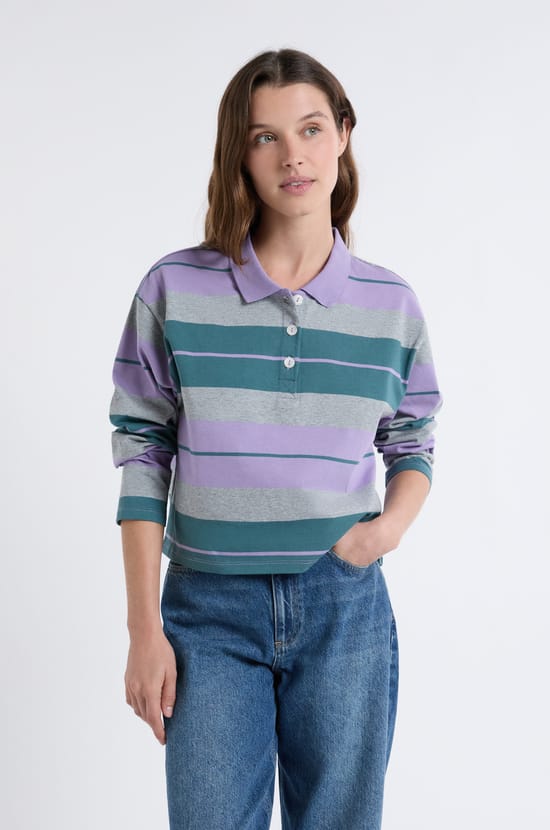 Lange mouw polo T-shirt;${refinementColor}