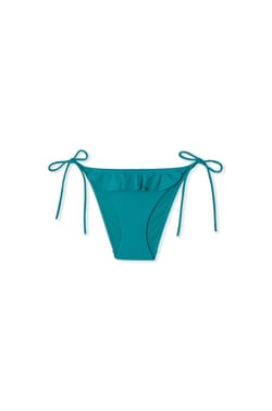Tie-Side Bikini Bottom with Ruffles;${refinementColor}
