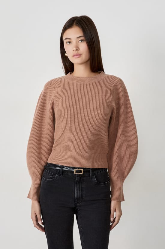Pull &agrave; manches bouffantes avec laine;${refinementColor}