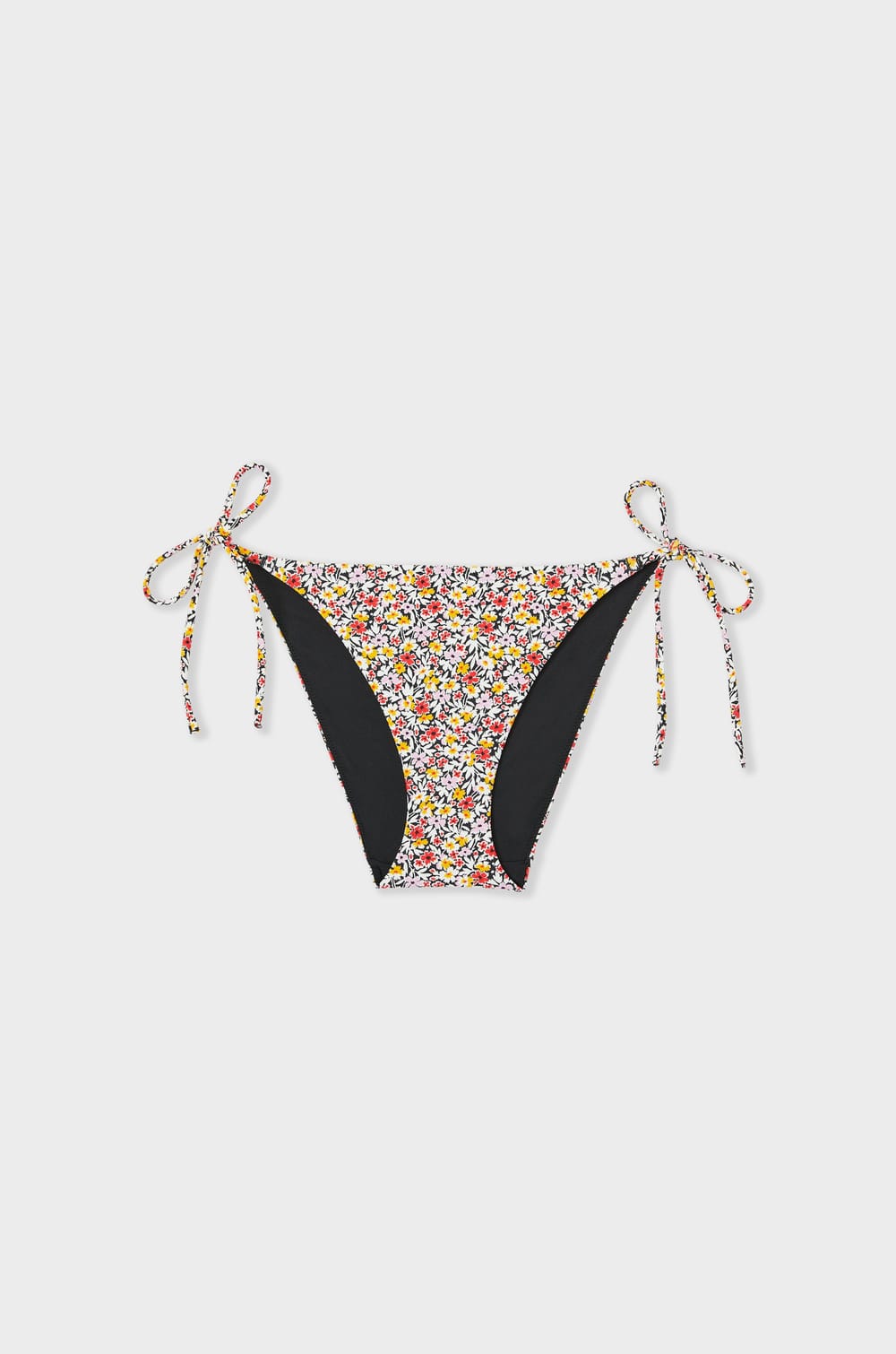 Bas de maillot culotte bikini ficelle à nouer fleuri;${refinementColor}