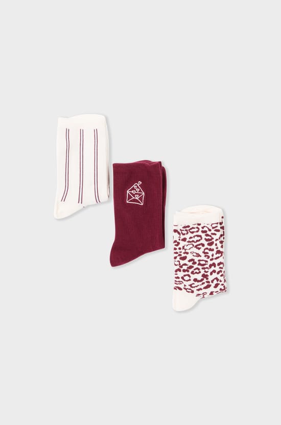 Patterned socks with cotton;${refinementColor}