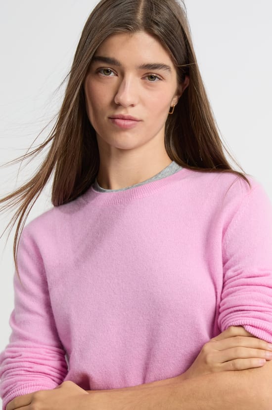 Pull col rond en cachemire;${refinementColor}