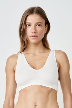 Soutien-gorge brassière côtelée;${refinementColor}
