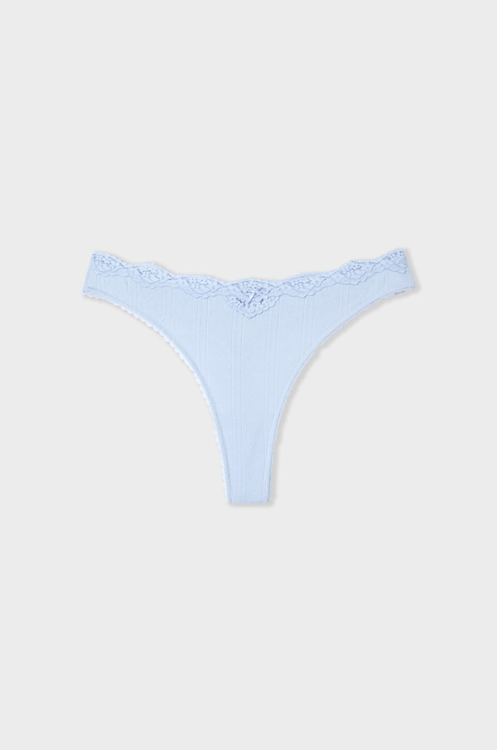 Cotton and Lace Thong;${refinementColor}