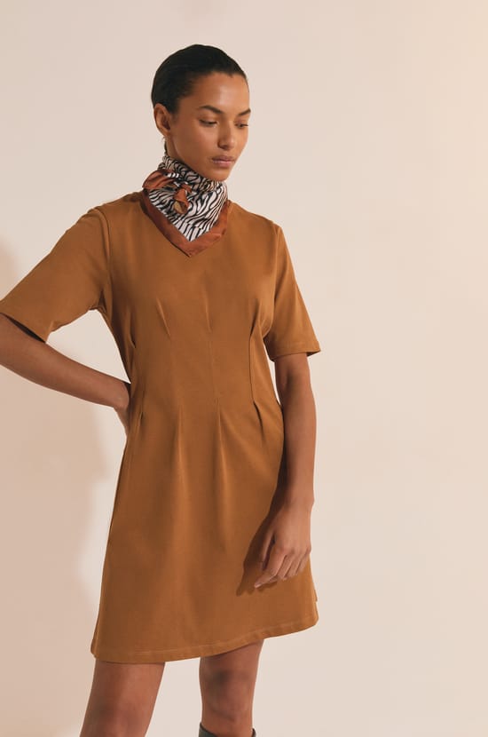 Vestido corto de algod&oacute;n;${refinementColor}