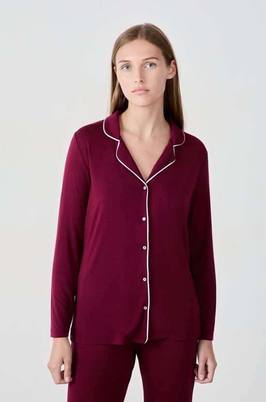 Camisa de pijama de manga larga;${refinementColor}