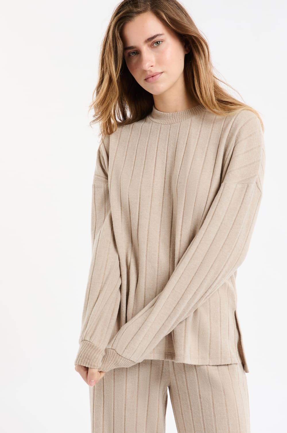 Round Neck Pyjama Sweatshirt;${refinementColor}