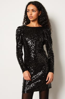 Backless Sequin Dress;${refinementColor}