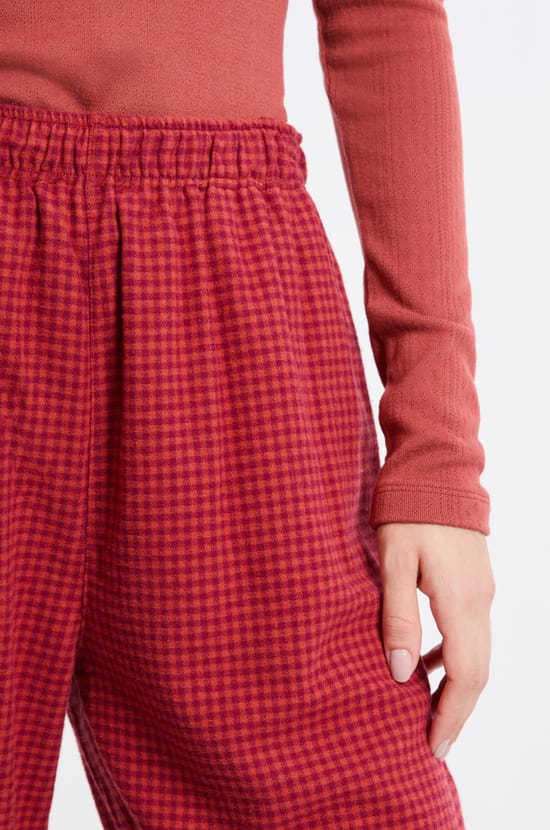 Pantalon de pyjama à carreaux en coton;${refinementColor}
