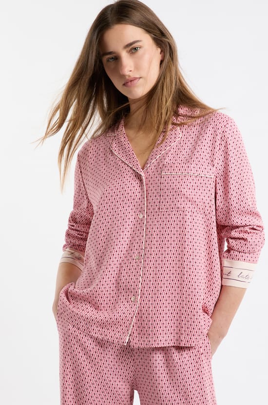 Camiseta de pijama de manga larga estampada;${refinementColor}