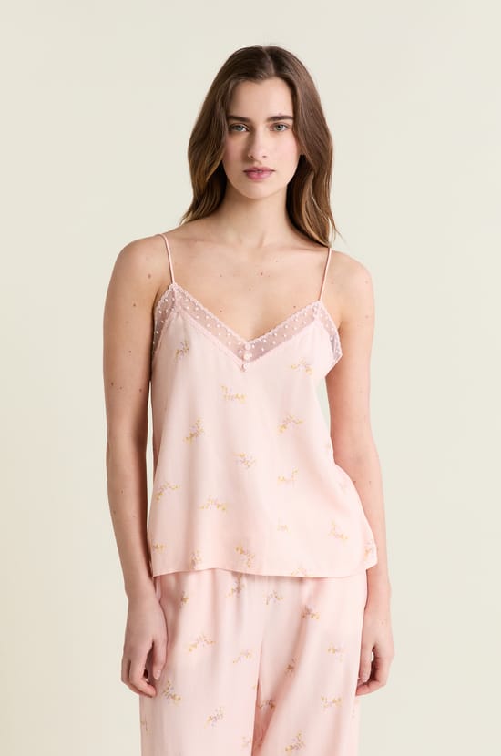 Caraco satin&eacute; &agrave; motifs;${refinementColor}