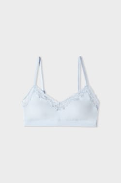 Bralette in Microfiber and Lace;${refinementColor}
