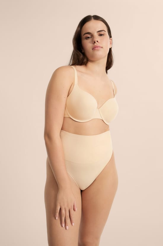 High-Waisted Shaping Thong - Medium Support;${refinementColor}