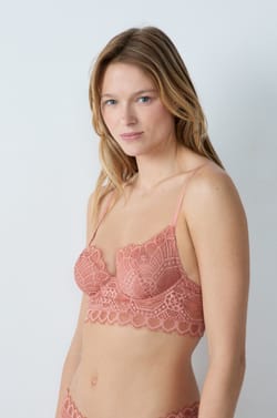 Embroidered Unlined Demi Bra;${refinementColor}