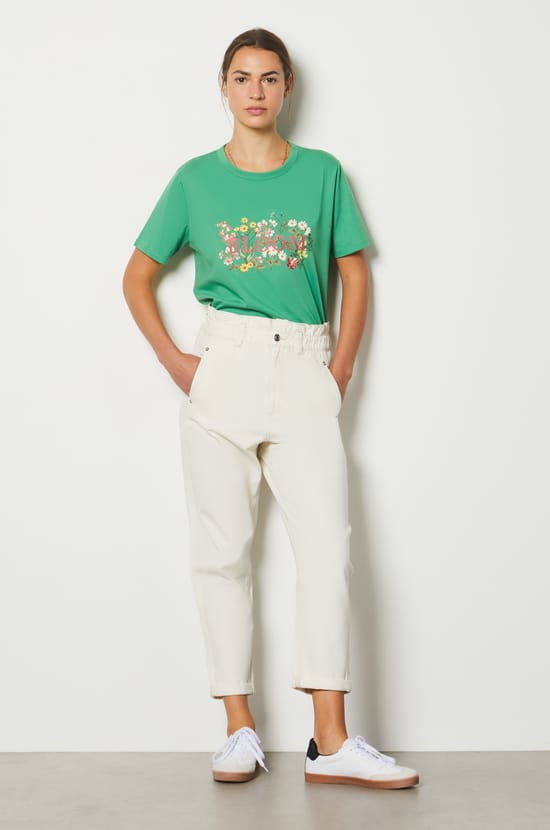 "Bloom" Printed Cotton T-shirt;${refinementColor}