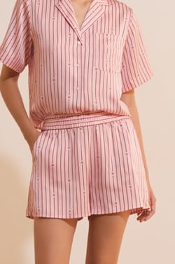 Short de pyjama &agrave; rayures;${refinementColor}