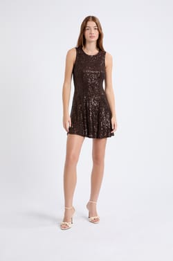 Sleeveless Sequin Dress;${refinementColor}