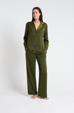Chemise de pyjama satiné à imprimés;${refinementColor}