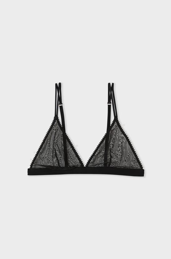 Wireless Lace Triangle Bra;${refinementColor}