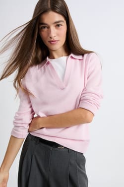 Pull col polo en cachemire;${refinementColor}