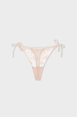 Tanga de hilo de tul bordado;${refinementColor}