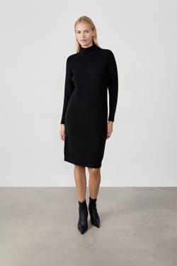 Robe mi longue col montant;${refinementColor}
