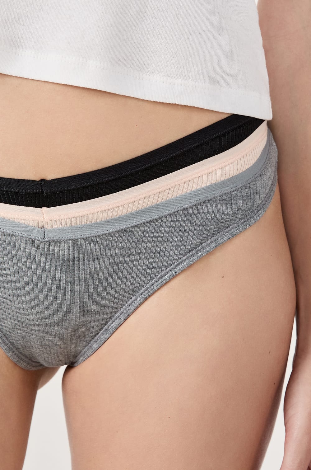 Lot de 3 tangas en coton;${refinementColor}