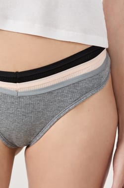 Lot de 3 tangas en coton;${refinementColor}