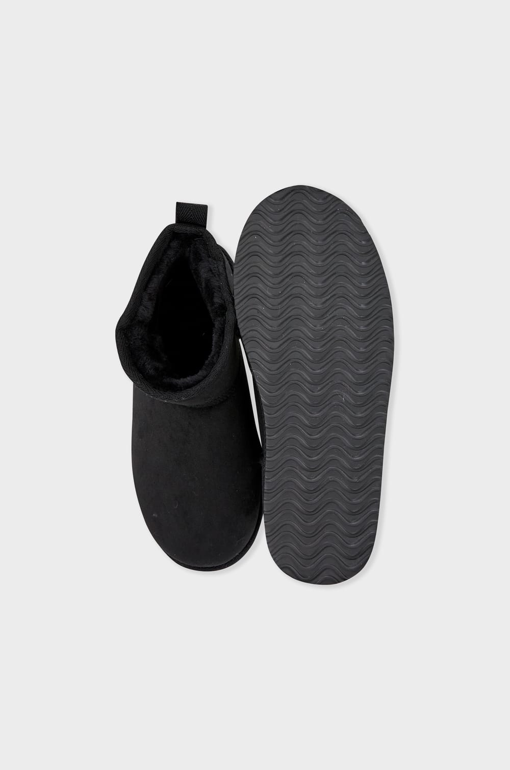Fur-Lined Bootie Slippers;${refinementColor}
