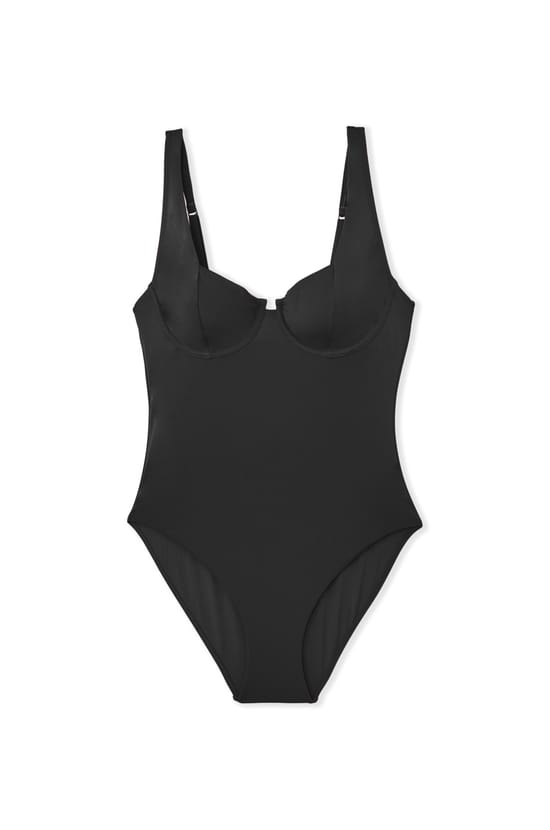One-Piece Swimsuit with Underwires;${refinementColor}