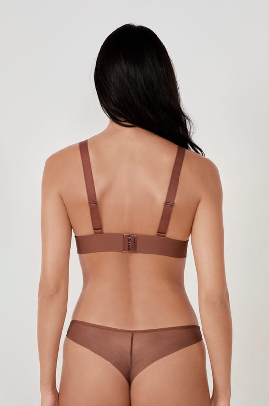 Wireless triangle bra in mesh;${refinementColor}