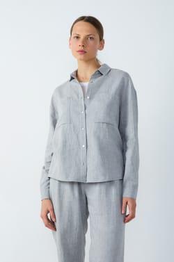 Linen Pyjama Shirt;${refinementColor}